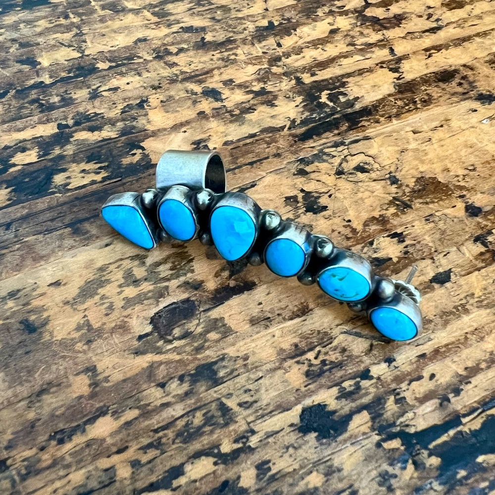 Real Turquoise Earring/Ear Cuff